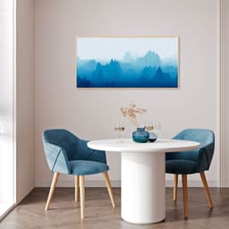 Quadro Horizonte Blue Mountain 120x60 Filete Marfim