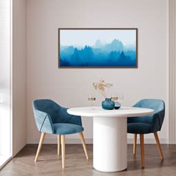 Quadro Horizonte Blue Mountain 86x43 Caixa Marrom