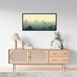 Quadro Horizonte Green Mountain 86x43 Caixa Preto