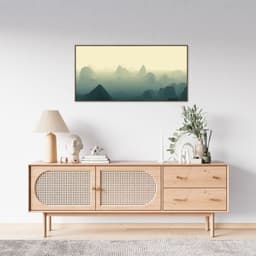 Quadro Horizonte Green Mountain 86x43 Filete Marrom