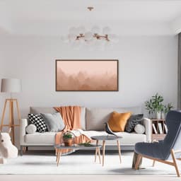 Quadro Horizonte Orange Mountain 86x43 Caixa Marrom