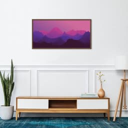 Quadro Horizonte Purple Mountain 100x50 Caixa Marrom