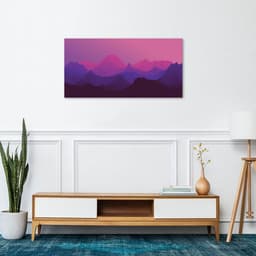 Quadro Horizonte Purple Mountain 120x60 Sem Moldura