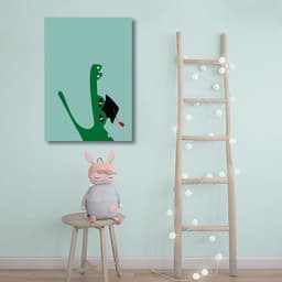 Quadro Infantil Cartoon Jacaré 43x30 Sem Moldura