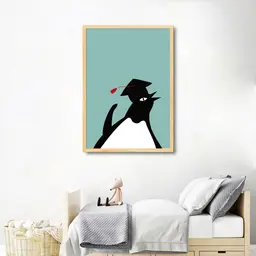 Quadro Infantil Cartoon Pinguim 100x70 Caixa Marfim