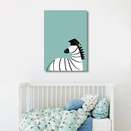 Quadro Infantil Cartoon Zebra 43x30 Sem Moldura