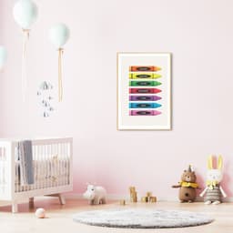 Quadro Infantil Cores em Giz 100x70 Filete Marfim