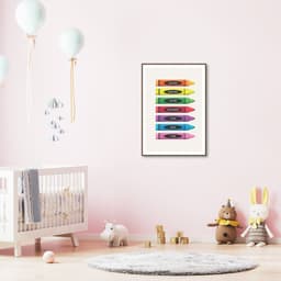 Quadro Infantil Cores em Giz 100x70 Filete Marrom