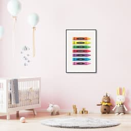 Quadro Infantil Cores em Giz 43x30 Filete Preto