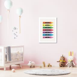 Quadro Infantil Cores em Giz 43x30 Sem Moldura