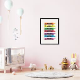 Quadro Infantil Cores em Giz 86x60 Caixa Preto