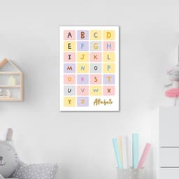 Quadro Infantil Didático Alfabeto 100x70 Sem Moldura