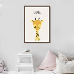 Quadro Infantil Didático Elefante 60x43 Caixa Marrom