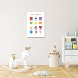 Quadro Infantil Formas Geométricas 43x30 Sem Moldura