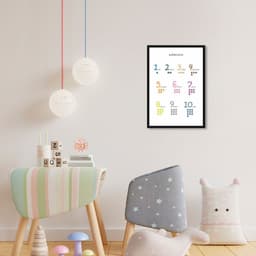 Quadro Infantil Números 100x70 Caixa Preto