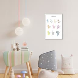 Quadro Infantil Números 43x30 Caixa Branco