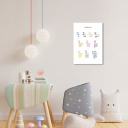 Quadro Infantil Números 43x30 Sem Moldura