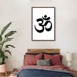 Quadro Mantra Om 100x70 Caixa Marrom