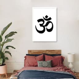 Quadro Mantra Om 86x60 Caixa Branco