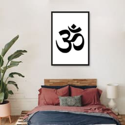 Quadro Mantra Om 86x60 Caixa Preto