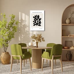 Quadro Matisse Black Flower 100x70 Filete Branco