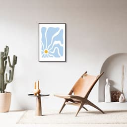 Quadro Matisse Blue Flower 43x30 Filete Preto