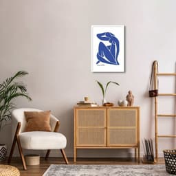 Quadro Matisse Blue Woman 100x70 Caixa Branco
