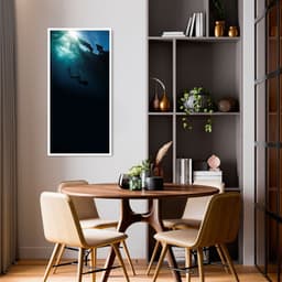 Quadro Mergulho no Oceano Croácia 86x43 Caixa Branco