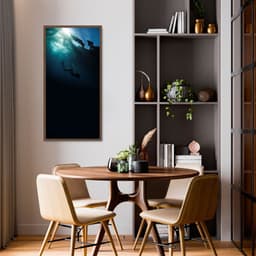 Quadro Mergulho no Oceano Croácia 86x43 Caixa Marrom