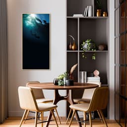 Quadro Mergulho no Oceano Croácia 86x43 Filete Marfim