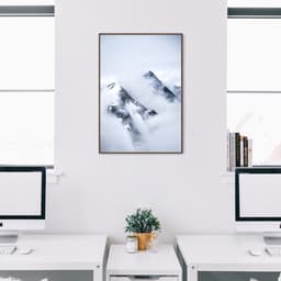 Quadro Montanha Nevada 43x30 Filete Marrom