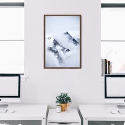 Quadro Montanha Nevada 60x43 Caixa Marrom