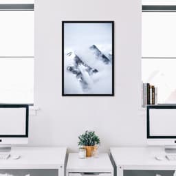 Quadro Montanha Nevada 86x60 Caixa Preto