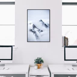 Quadro Montanha Nevada 86x60 Filete Preto