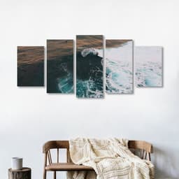 Quadro Mosaico Decorativo Mar 5 Telas 162x70