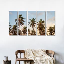 Quadro Mosaico Decorativo Visão de Praia 5 telas 112x60