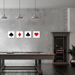 Quadro Naipes Color Baralho 5 86x375 4-86x86 Filete Branco