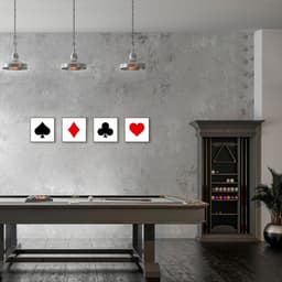 Quadro Naipes Color Baralho 86x375 4-86x86 Filete Marrom