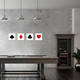 Quadro Naipes Color Baralho 9 43x189 4-43x43 Filete Marfim