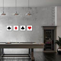 Quadro Naipes Color Baralho 9 43x189 4-43x43 Filete Preto