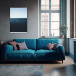 Quadro Oceano Barco em Origami 60x43 Filete Branco