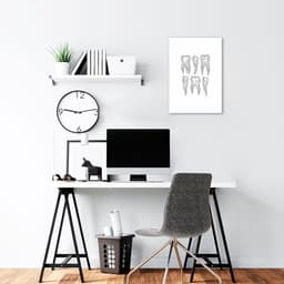 Quadro Odontologia Dentes Minimalista 100x70 Sem Moldura