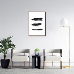 Quadro Pincelada Tripla 100x70 Caixa Marrom