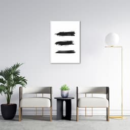 Quadro Pincelada Tripla 100x70 Filete Branco