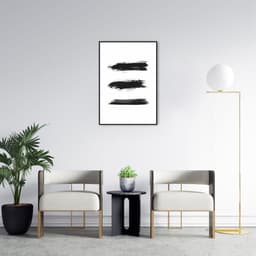 Quadro Pincelada Tripla 100x70 Filete Preto