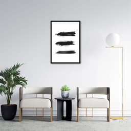 Quadro Pincelada Tripla 43x30 Caixa Marfim