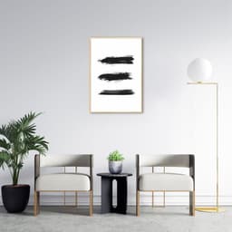 Quadro Pincelada Tripla 43x30 Filete Marfim