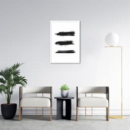 Quadro Pincelada Tripla 60x43 Caixa Branco