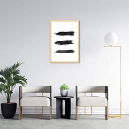 Quadro Pincelada Tripla 60x43 Caixa Marfim