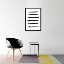 Quadro Pinceladas Pretas 43x30 Caixa Preto